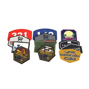 Custom Badges Rubber Reliëf 3d Logo Velcroes Patch Voor Tactische Rugzakken
