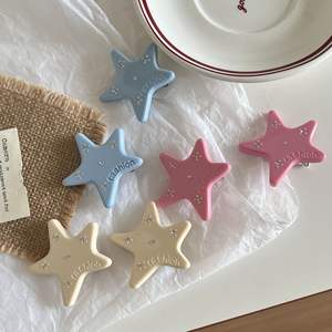 Barrette à cheveux vintage coréenne Y2K avec étoile colorée et strass, décorations pour filles - Product Image 1