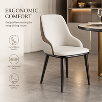 Chaises de salle à manger à bordure en bois arrondi couleur fauve, confort ergonomique avec pieds coniques en bois de truffe pour Atrium Cafe et Artisan Cafe