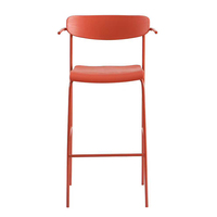 Ensemble table et tabourets de bar en métal pour extérieur, avec assise et dossier en plastique PP imperméable, design moderne et durable, pour patio et bistrot