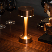 Lampe de Table sans fil à LED en aluminium, lampe de Table à commande tactile, 3 niveaux de luminosité réglables, cuivre Antique