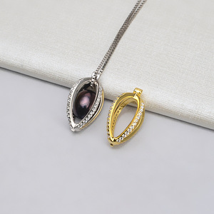 Colgante de Plata S925 para Mujer, Diseño de Jaula de Pájaros con Cuentas No Porosas de 9-10 mm, Accesorios de Joyería de Perlas DIY, Semi-Acabado 819 - Product Image 2