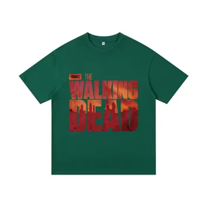 T-Shirt Nera con Logo <span class=keywords><strong>Walking</strong></span> <span class=keywords><strong>Dead</strong></span>, 100% Cotone Lavorato a <span class=keywords><strong>Maglia</strong></span>, Oversize, Manica Corta, 230g, per Uomo e Donna, Abbigliamento Casual per Esterni e Viaggi - Product Image 4