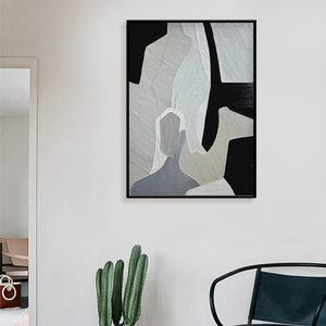 Commercio all'ingrosso astratto latte e caffè dipinto a olio fatto a mano per la decorazione del soggiorno - Product Image 3