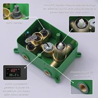 Système de douche thermostatique HONGDEC en laiton brossé doré non revêtu avec affichage numérique, jets de pluie et jets latéraux pour salle de bain
