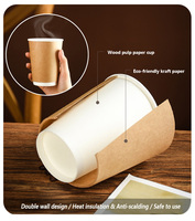Gobelet à double paroi avec logo, gobelets à café en papier ondulé à double paroi, gobelets jetables pour boissons chaudes, café, thé au lait, gobelet en papier double avec couvercle