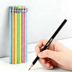 Juego de Lápices de Madera Hexagonales de Alta Calidad, Dureza de Mina 2B/HB, Lápiz Negro para Escuela y Oficina con Borrador, Mina de Colores - Product Image 1