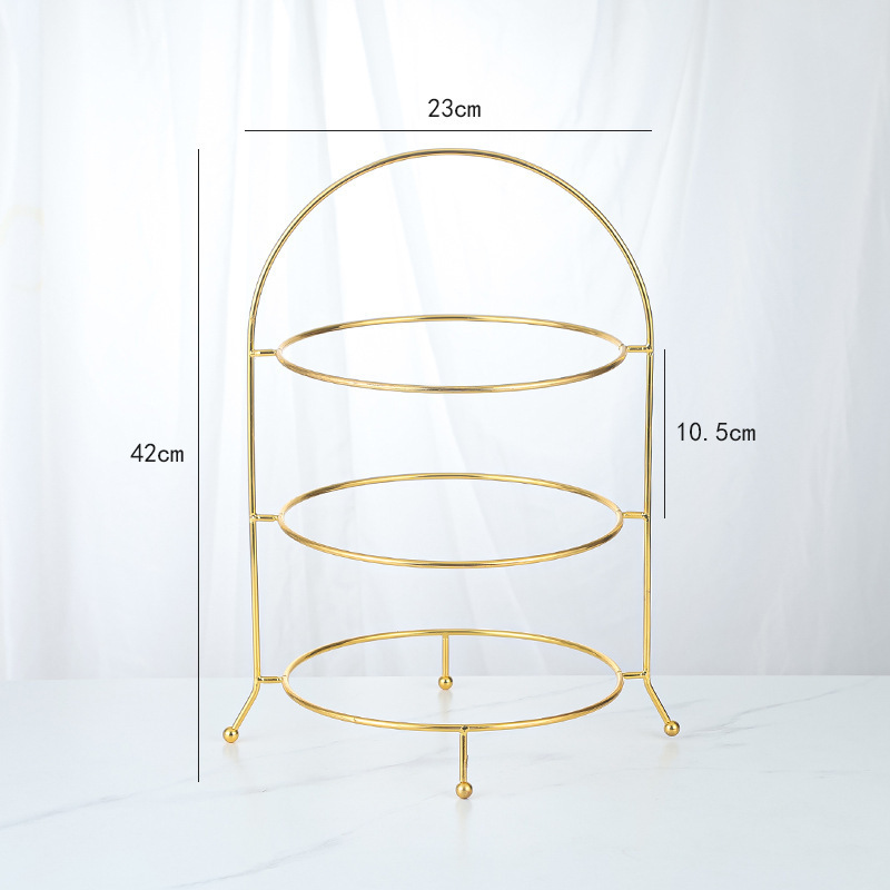 Three-tier multi-purpose shelf (gold, trays not included)