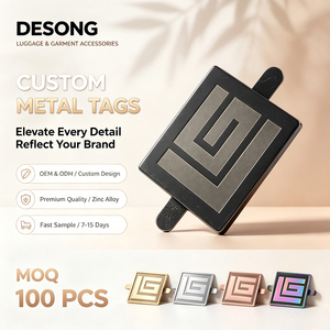 ODM OEM Custom Metal Logo <b>Labels</b> Private Brand Sew-on <b>Name</b> Tags Custom Own Design Metal Plates for Clothing & Bags - Product Image 1