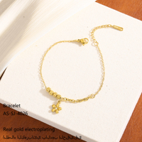 Bracelet à pendentif fleur en acier inoxydable plaqué or 18 carats, anti-corrosion et inaltérable, bijoux pour femme, idéal pour les soirées – Vente chaude