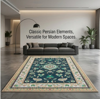 Tapis doux 5D haut de gamme, silencieux, antidérapant, pour salon, chambre à coucher, style américain, motif floral, lavable en machine