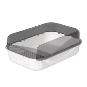 Bandeja de arena rectangular grande de plástico para gatos, fácil de limpiar, para baño y limpieza, venta al por mayor - Product Image 2