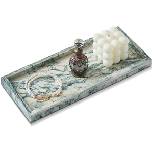 Premium Polished Marble Display <b>Tray</b> for Jewelry, Candles, <b>Perfumes</b> and Stylish Coffee Table Decoration - Product Image 1