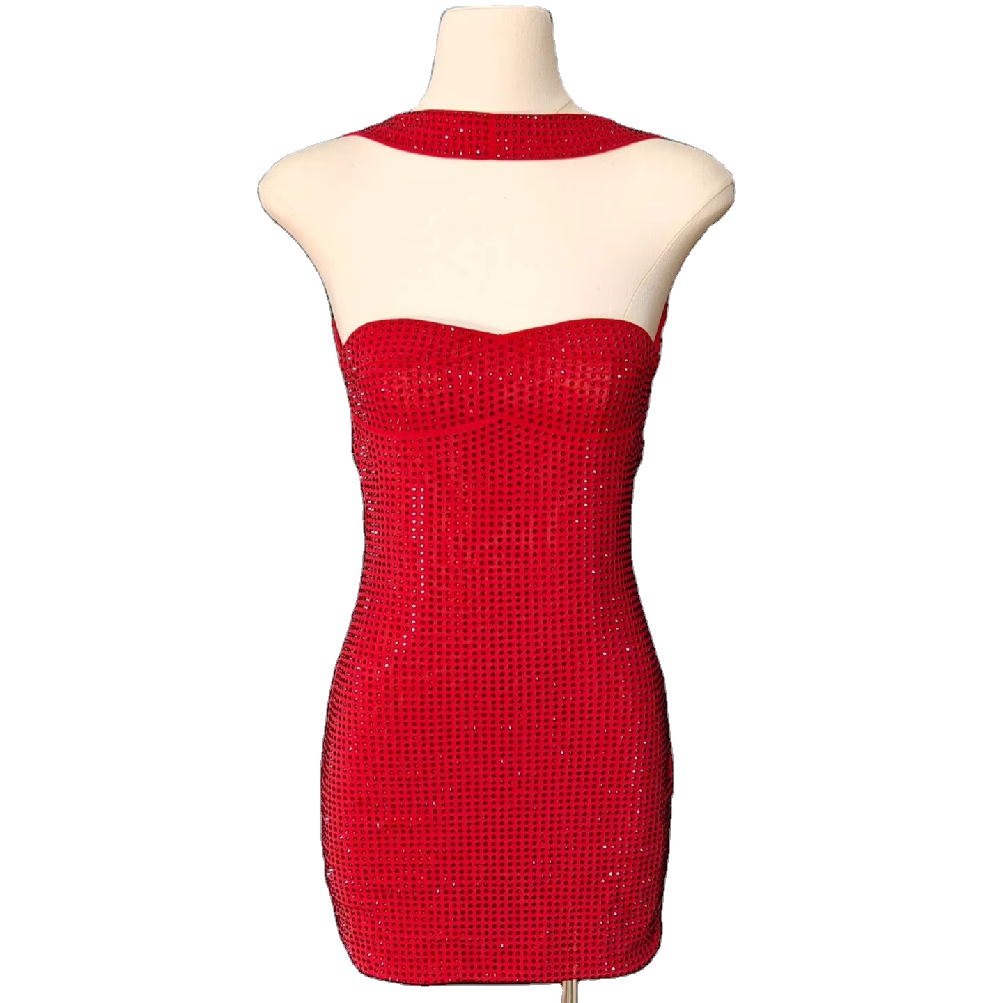 2025 New Diamond Mesh Dress Elegant Halter Design for Ladies' Special Occasions Dinner Cocktail Birthday Evening Dress