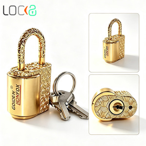 Candado con Combinación Decorativo Chapado en Oro, Colgante de Candado Cuadrado Mini para Regalo y Decoración de Bolsos - Product Image 6