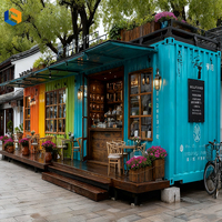 Café mobile préfabriqué au détail de rue 20 pieds conteneur préfabriqué personnalisé