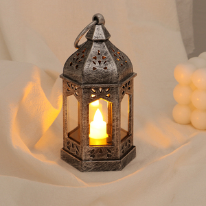 New Arrival Vintage <strong>Candle</strong> <strong>Lantern</strong> with LED Pillar <strong>Candle</strong> Silver ,GOLD or Bronze Brushed <strong>Lanterns</strong> for Home and Party Decoration - Product Image 2