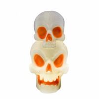 Lampe de nuit LED empilable en forme de crâne de 22,6 pouces - Décoration d'Halloween moulée par soufflage conforme aux normes ASTM F963 et CPSIA pour fête en intérieur/extérieur ou sur porche