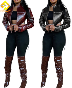 خريف جديد كلاسيكي سترة سوداء كل مباراة عارضة عالية الشارع بارد المرأة واحدة الصدر بو الجلود سترة قصيرة معطف - Product Image 1