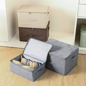 Foldable Cotton Linen Water Storage Bags Box Christmas Tree Storage Bag Boxes With Lids And Zipper Clothes Organizer Laundry Bag