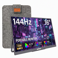 Moniteur portable InnoView 16 pouces 144 Hz avec étui de protection, moniteur externe FHD 1200P léger, deuxième écran supplémentaire