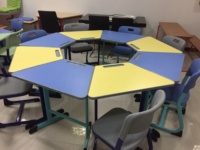 Bureau octogonal pour mobilier scolaire, table et chaise d'étude à assembler