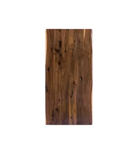 Mesa de comedor de estilo rústico, borde vivo de nogal negro sólido, 30x60x pulgadas - Product Image 1
