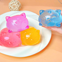 Jouet Squishy en Maltose Chaton de Cristal, Anti-stress à Remontée Lente, Esthétique Élevée, pour Décompression et Soulagement de l'Anxiété