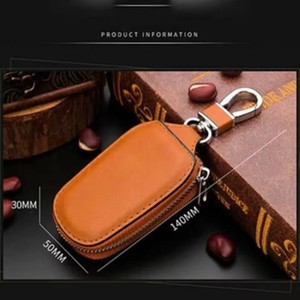Étui de protection universel rétro en cuir pour clé de voiture télécommande, <span class=keywords><strong>porte</strong></span>-clés, pochette, organisateur - Product Image 4