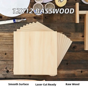 12x12x 1/8 inci lembaran Basswood halus 3mm pemotongan Laser kayu lapis belum selesai ukiran papan kayu lukisan terbakar DIY - Product Image 2