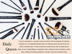ชุดแปรงแต่งหน้าวีแกนสีดำคุณภาพสูง 25 ชิ้น DailyQueen <span class=keywords><strong>NYX</strong></span> รุ่นใหม่ สำหรับรองพื้น อายแชโดว์ และเขียนคิ้ว รับผลิตแบรนด์ส่วนตัว - Product Image 6