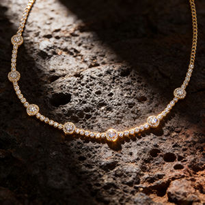 Collar Clásico de Compromiso y Fiesta Personalizado de Oro Sólido 10K/14K/18K con Diamante Cultivado en Laboratorio CVD IGI/HPHT para Hombre y Mujer, Lujoso Collar para Suéter - Product Image 4