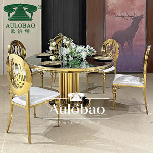 Juegos de Mesa de Comedor Modernos y Lujosos de Acero Inoxidable Blanco para Apartamentos y Hoteles - Product Image 2