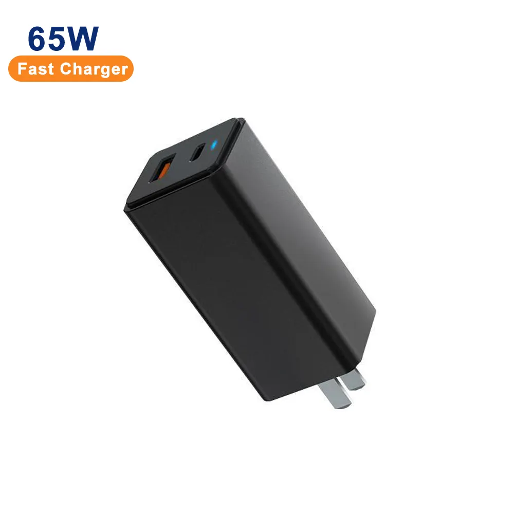 65w Gan Charger Qc3.0 Pd Uk Plug Charger Fast Adapter With Type C Quick Travel Charger For Iphone Laptop Samsung