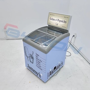 4 bánh xe di động hướng dẫn sử dụng rã đông siêu thị Tủ Đông Kính sâu hàng đầu kem trưng bày Thiết bị làm lạnh mát - Product Image 2