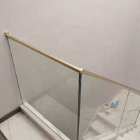 Rampe de pont en aluminium à fente en U Système de verre Main courante de balustre à canal en U extérieur 10-16mm Rampes d'escalier de balcon sans cadre Prix