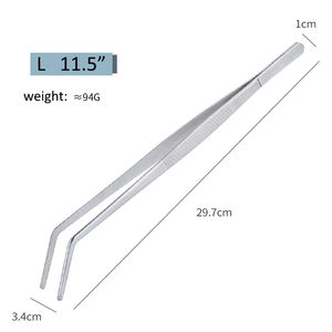 Pinset memasak dapur baja tahan karat penjepit ujung melengkung bergigi medis untuk persiapan koki dan makanan - Product Image 4