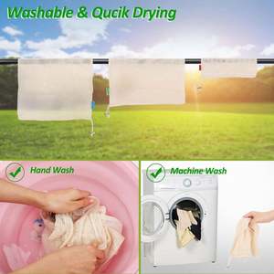 Bolsa de compras de malla de algodón reutilizable, lavable, ecológica, ligera, adecuada para frutas y verduras, almacenamiento de productos de supermercado - Product Image 3