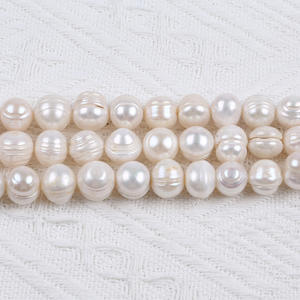 Perles d'eau douce naturelles en gros de Zhuji, 12-13 mm, produit semi-fini, perles en vrac, fil de perles, couleur blanche - Product Image 1