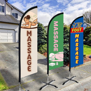 Drapeau publicitaire en polyester imprimé numériquement, style entreprise personnalisé, pour <span class=keywords><strong>massage</strong></span> des pieds, spa, promotion <span class=keywords><strong>de</strong></span> bien-être en extérieur, poteaux non inclus - Product Image 3
