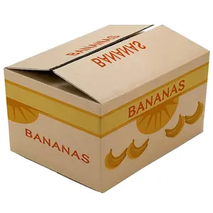 Tamanhos personalizados vazio forte embalagem dupla caixa ondulada frutas vegetais caixa de transporte banana caixa para mover