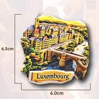 Ensemble d'aimants de réfrigérateur 3D en résine Luxembourg, Pont Adolphe, Cerf, Champignon, Paysage urbain européen, Souvenir de voyage, Décoration d'intérieur, Cadeau