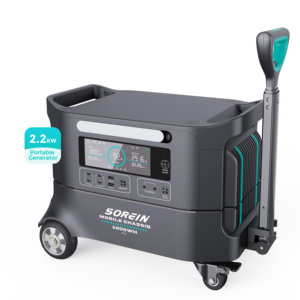 Sorein A2 Outdoor 2200W Lfp Ev Batería 2000W Batería expandible Estación de energía portátil 2000Wh Generador solar sobre ruedas - Product Image 1
