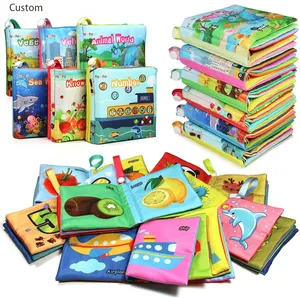 Kustom mainan pembelajaran anak-anak bayi kain lembut buku pendidikan dini untuk balita dan bayi tidak beracun buku kain
