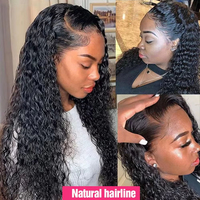 Pelucas de Cabello Humano con Frente de Encaje Transparente HD, Peluca Rizada Profunda con Cierre de Encaje, Pelucas Frontales 13x4 13x6 para Mujeres Negras