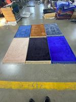 Tapis de prière uni islamique avec pompon, tapis de mosquée pour le Hajj