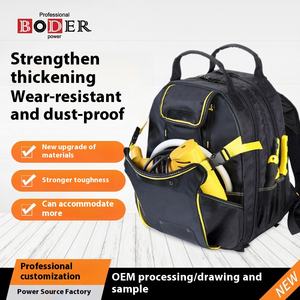 Custom <b>Heavy</b>-<b>duty</b> Oxford Cloth Multi-functional Tool <b>Backpack</b> Zipper Closure Thickened Pocket Repair Features - Product Image 4