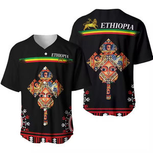 Venta directa de fábrica, camiseta de Jersey para hombre, camiseta de equipo con estampado de bandera etíope, camiseta de béisbol para hombre, venta al por mayor personalizada - Product Image 4