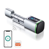 Cerradura Inteligente de Alta Calidad con Control Remoto Tuya y Huella Dactilar para Puerta de Madera, Cilindro para Oficina u Hogar, para Puerta de Aluminio