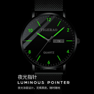 Montre-bracelet de luxe pour homme en <span class=keywords><strong>acier</strong></span> inoxydable, mouvement à quartz, affichage de la semaine, résistante à l'eau - Nouveauté 069 - Ventes Flash - Product Image 3